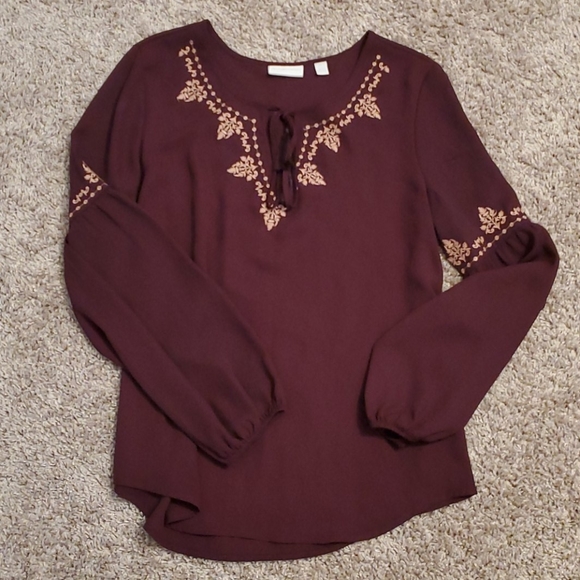 New York & Company Tops - New York & Company Burgundy Blouse